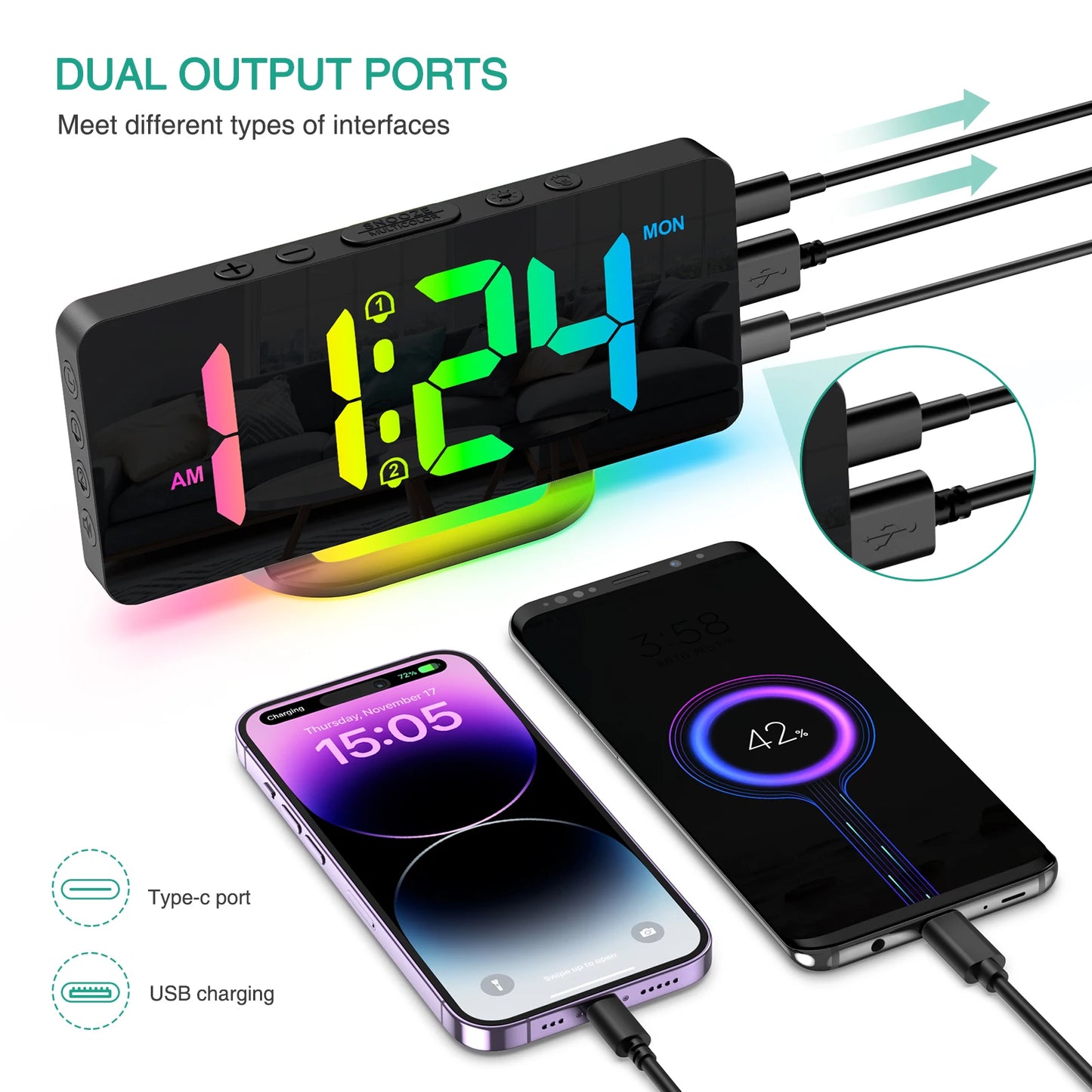 ⏰ ORIA RGB LED Budík: Barva a Funkce Pro Každé Ráno!